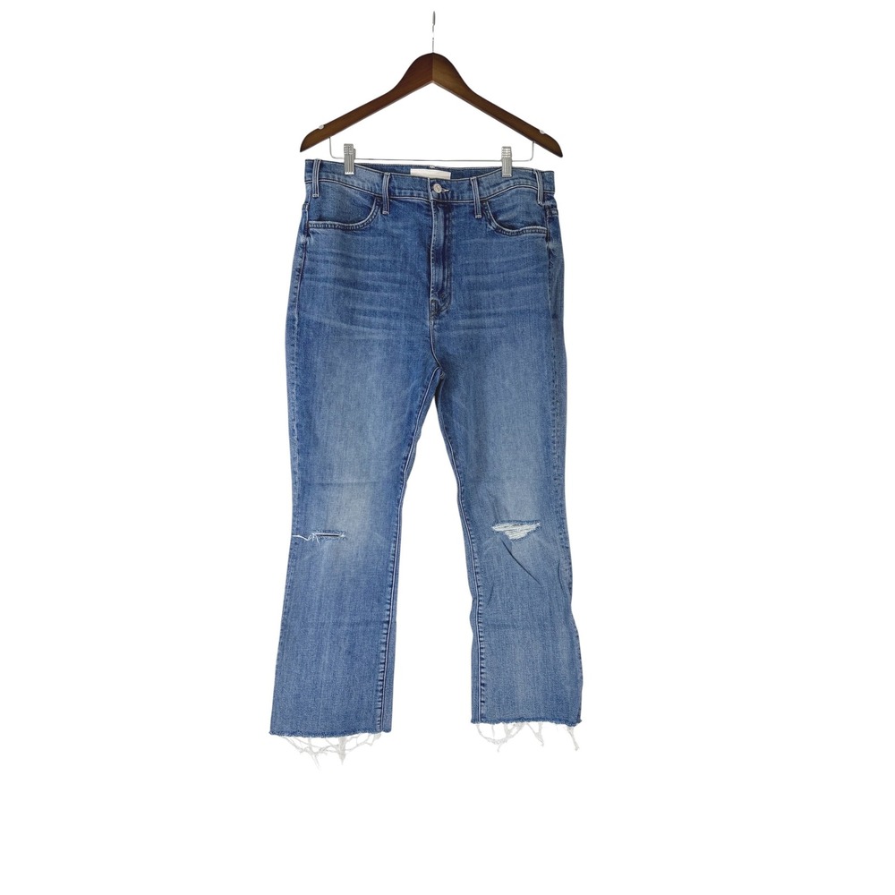 Mother Superior The Hustler Ankle Fray Jean Crashing Hard Blue Flare 34 1117-259